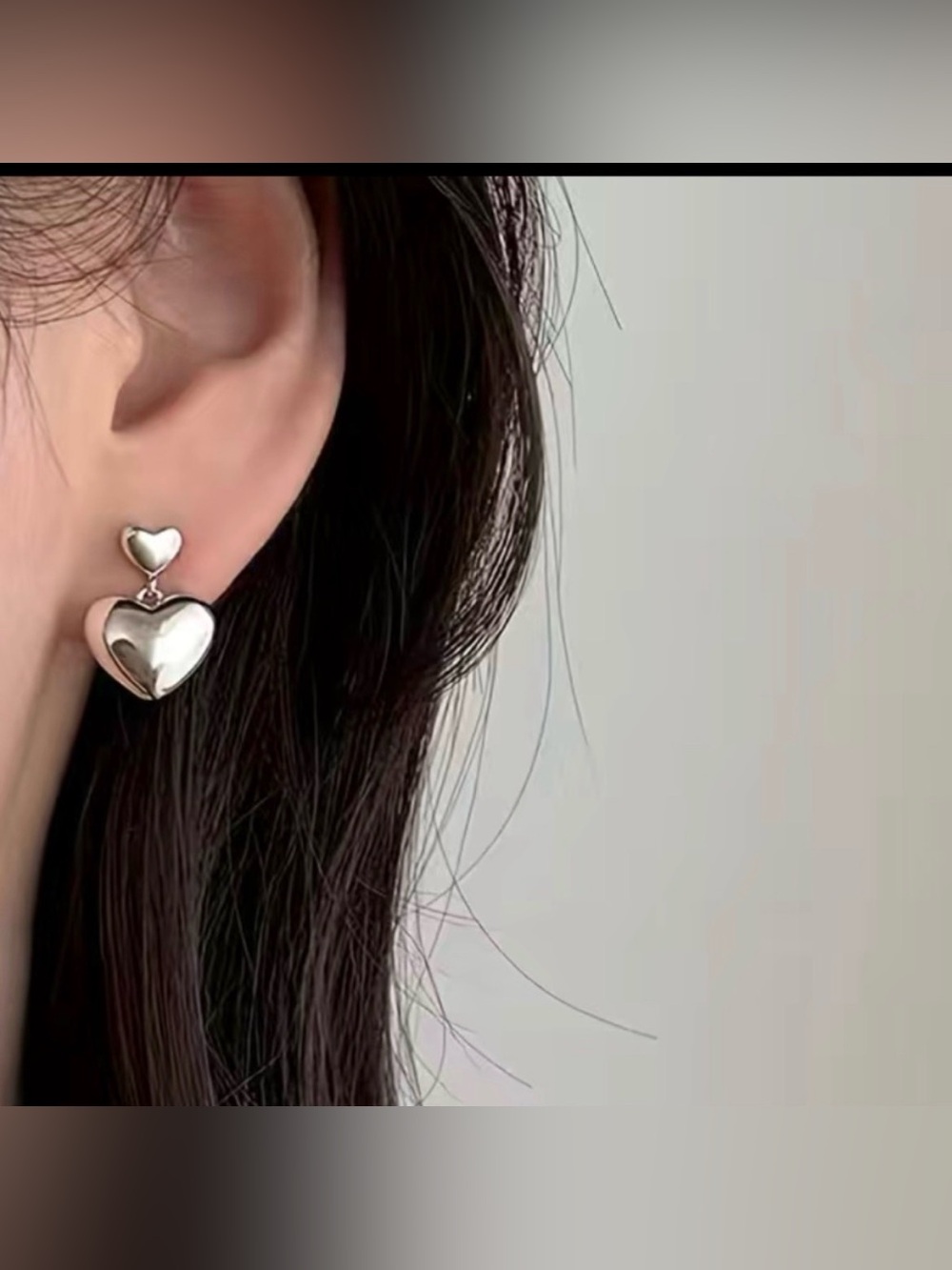 Beginning Boutique Silver Heart Drop Earrings